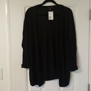 NWT Black open front cardigan.